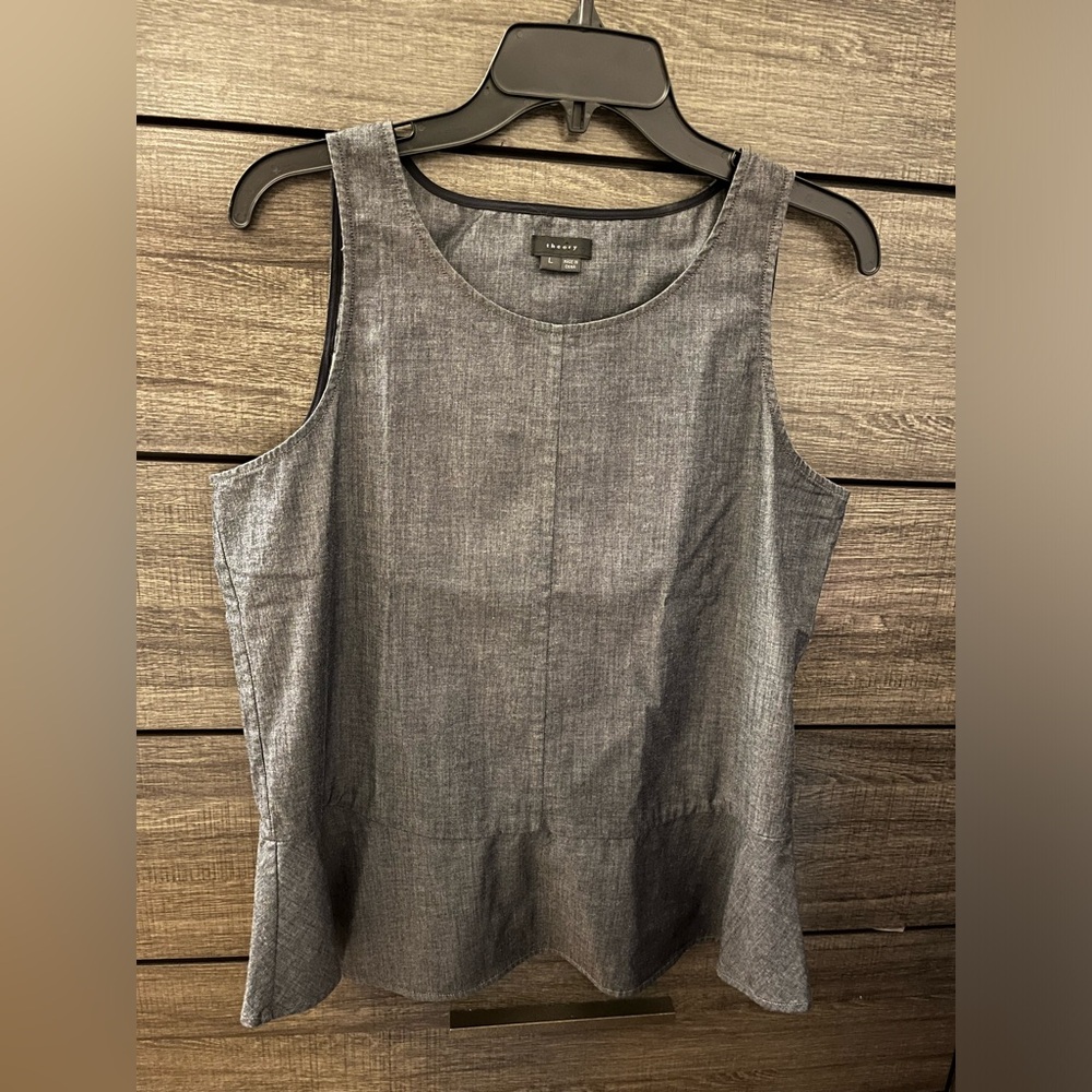 Theory Gray Peplum Top size L